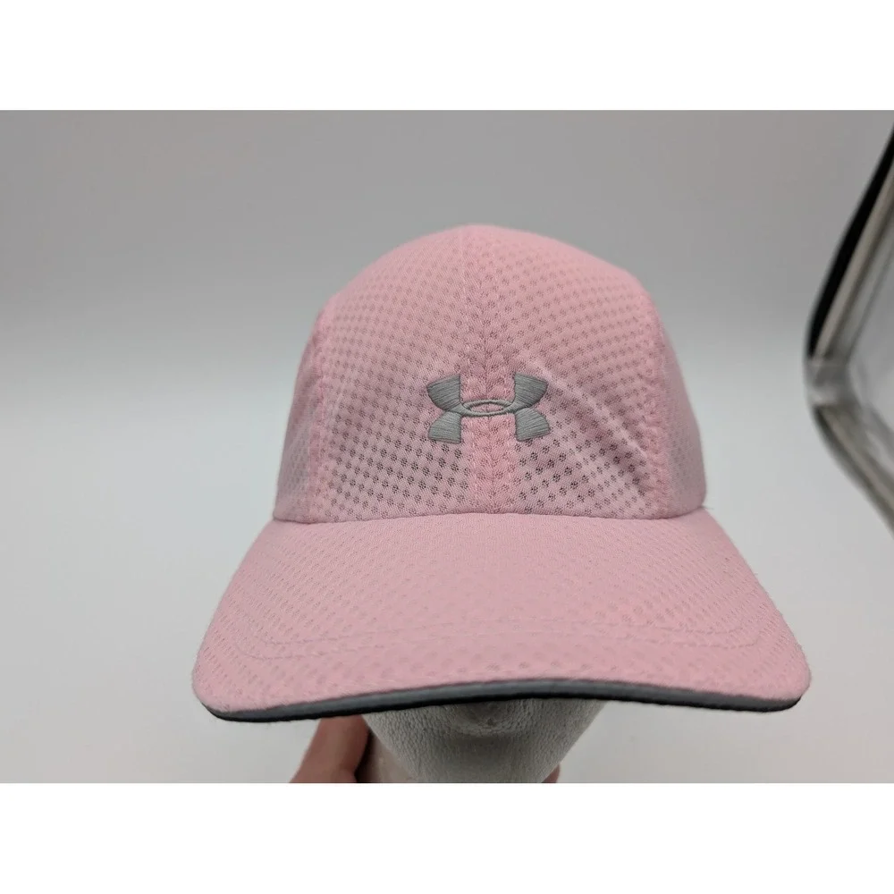Under Armour Womens Pink Mesh Running Hat Reflective Adjustable Baseball Cap